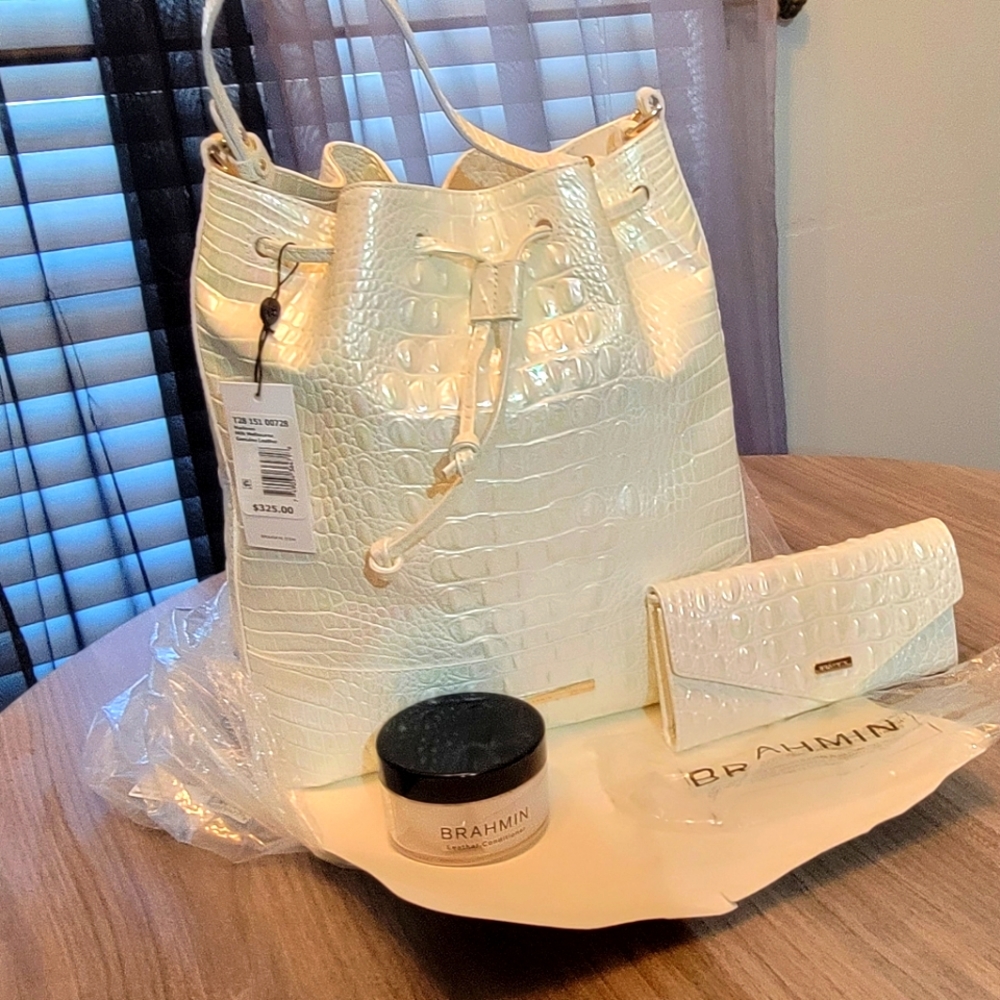 Brahmin Bag w/ Wallet & Leather Conditioner